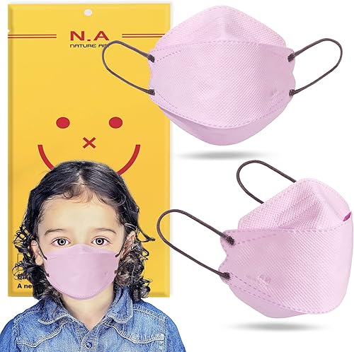 NATURE AIR Paquete de 30 mascarillas KF94 para niños fabricadas en Corea mascarilla protectora 3D filtración 94 máscara de seguridad cómoda pequeña