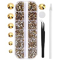 Vista 12 de 3820 diamantes de imitación para arte de uñas, cristales de cristal de 6 tamaños (ss6-ss30), gemas para uñas con parte trasera plana