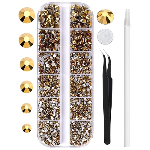 3820 diamantes de imitación para arte de uñas, cristales de cristal, 6 tamaños (ss6-ss30), gemas de uñas con parte trasera plana para manualidades,