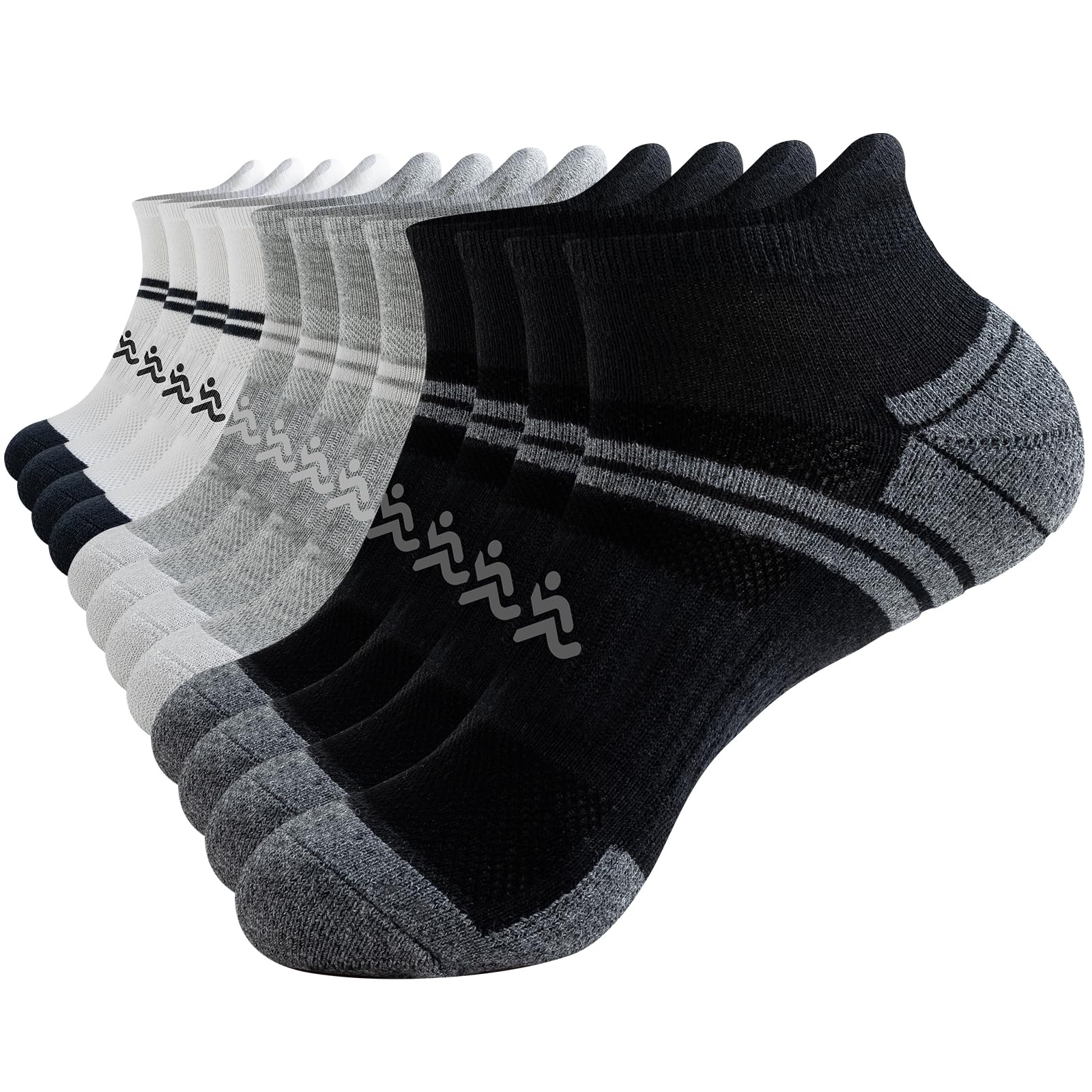 Cirorld Calcetines Tobilleros Hombre 37-42 43-46,Calcetines Hombre Cortos Deportivos Algodón Transpirable Anti-ampollas, 6 Pares Calcetines Running Hombre Acolchados Correr viajar fitness