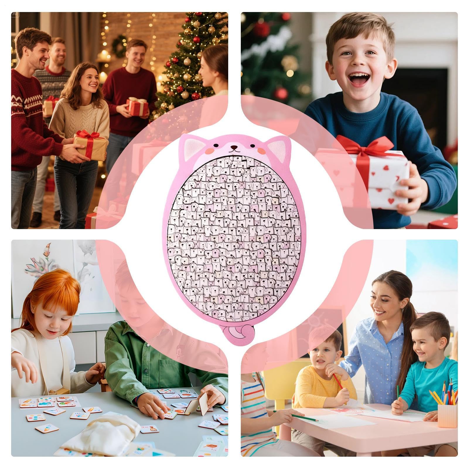 Puzzle Giocattoli Educativi Divertenti In Legno | Puzzle Artistico Di Cucciolo E Giochi Divertenti Per Casa Ufficio Lavoro Scuola Decorazione Domestica Rilassamento Fidanzata
