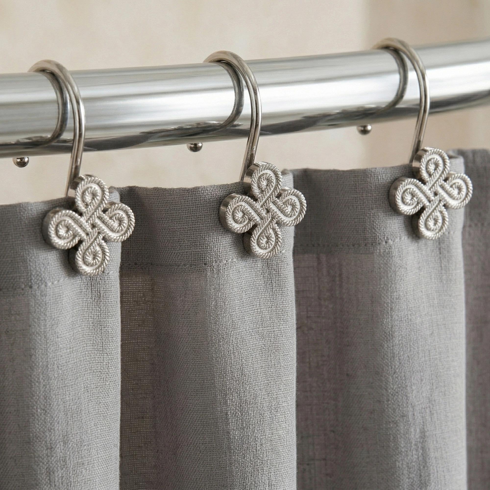 Anneaux de rideau de douche métalliques pour éviter la rouille en salle de bain