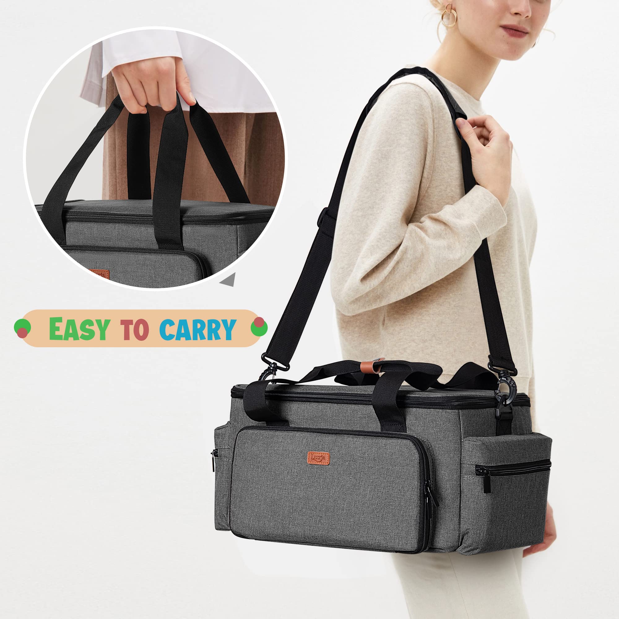 Luxja Nähen Organizer Tasche für Nähzubehör und Nähmaschine Zubehör, NUR Tasche, OHNE ZUBEHÖR