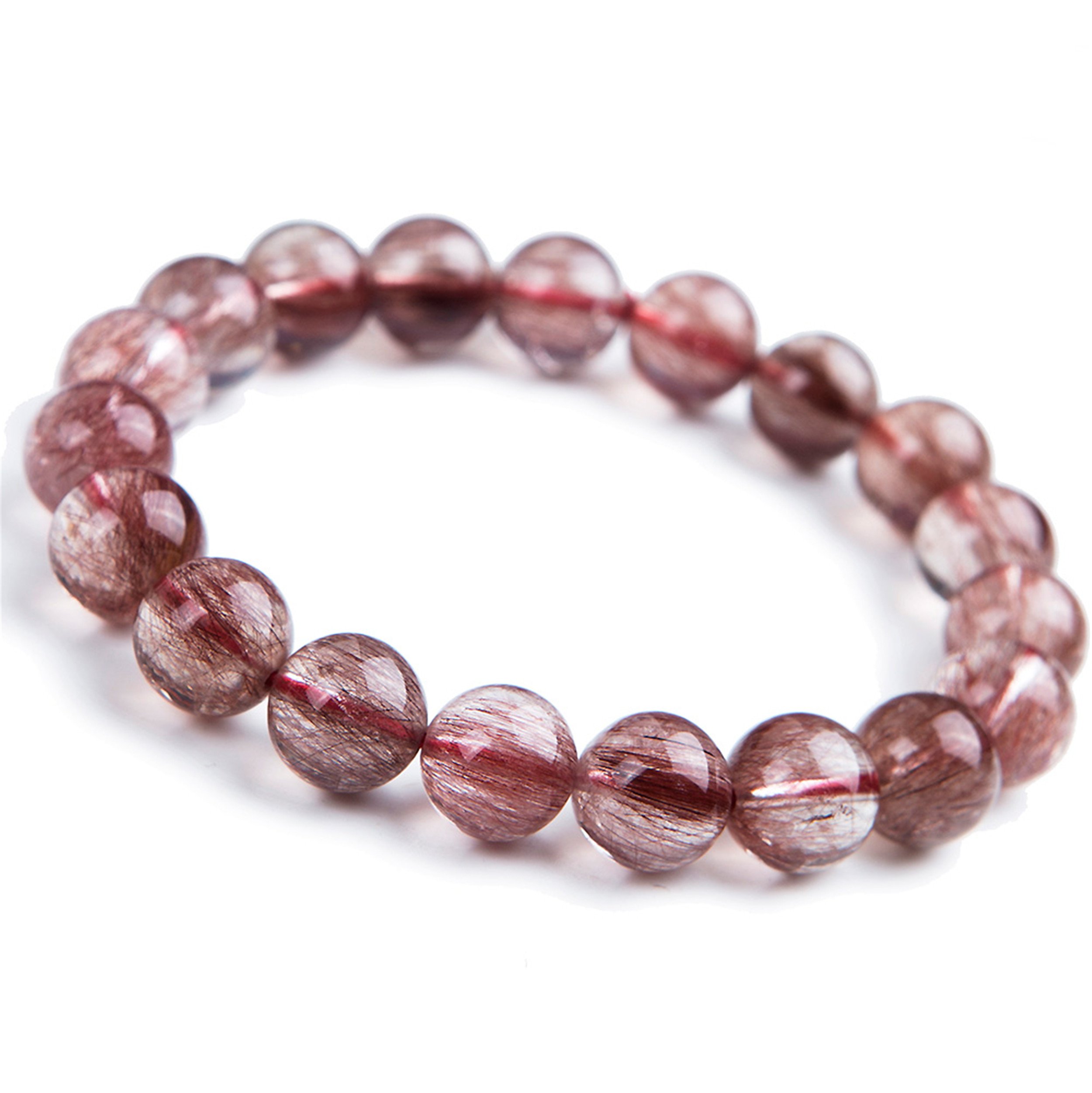 Amazon | [麗子坊] ブレスレット 【レッドルチルクォーツ 】 10.5mm  