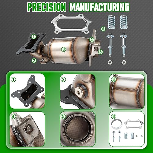 Miniatura 18 de Kit convertidor catalítico delantero de alto caudal, ajuste directo Honda CRV CR-V 2007 2008 2009 2.4L reemplazar 53782 (compatible con EPA)