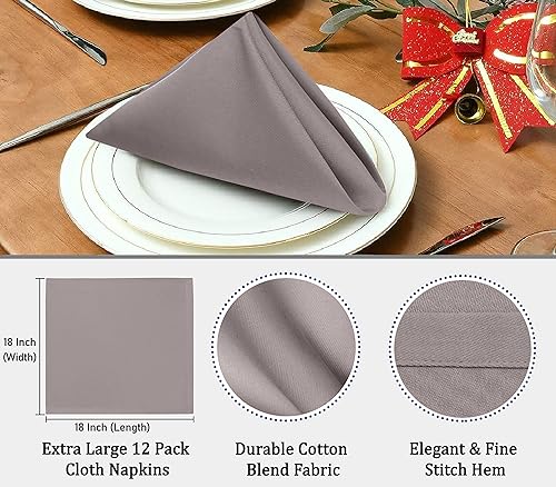 Vista 79 de Ruvanti Servilletas de algodón 12 unidades, servilletas de tela suaves y cómodas, servilletas de lino de calidad hotelera de lujo – Servilletas