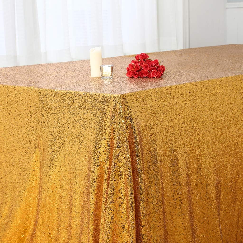 Eternal Beauty Sequin Tablecloths Rectangle Gold 152 x 305 cm wedding Halloween Chrismas Party Banquet New Year’s Day - Image 5