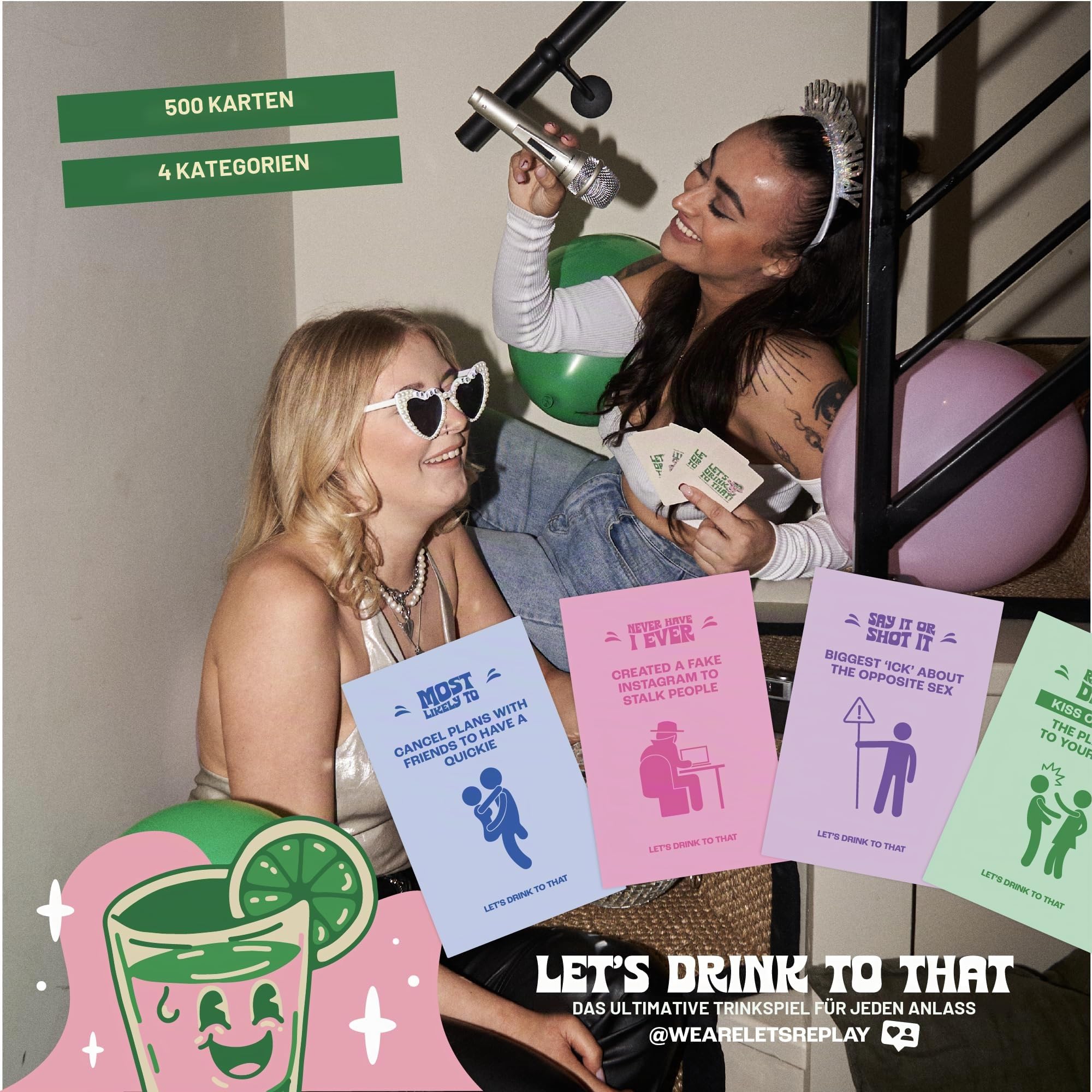 Let's Drink To That - Das ultimative Trinkkartenspiel | Trinkkartenspiel für Partys, Studenten, Junggesellenabschied + Junggesellinnenabschied | Kartenspiel für Uni Freshers | Hausparty-Spiel |