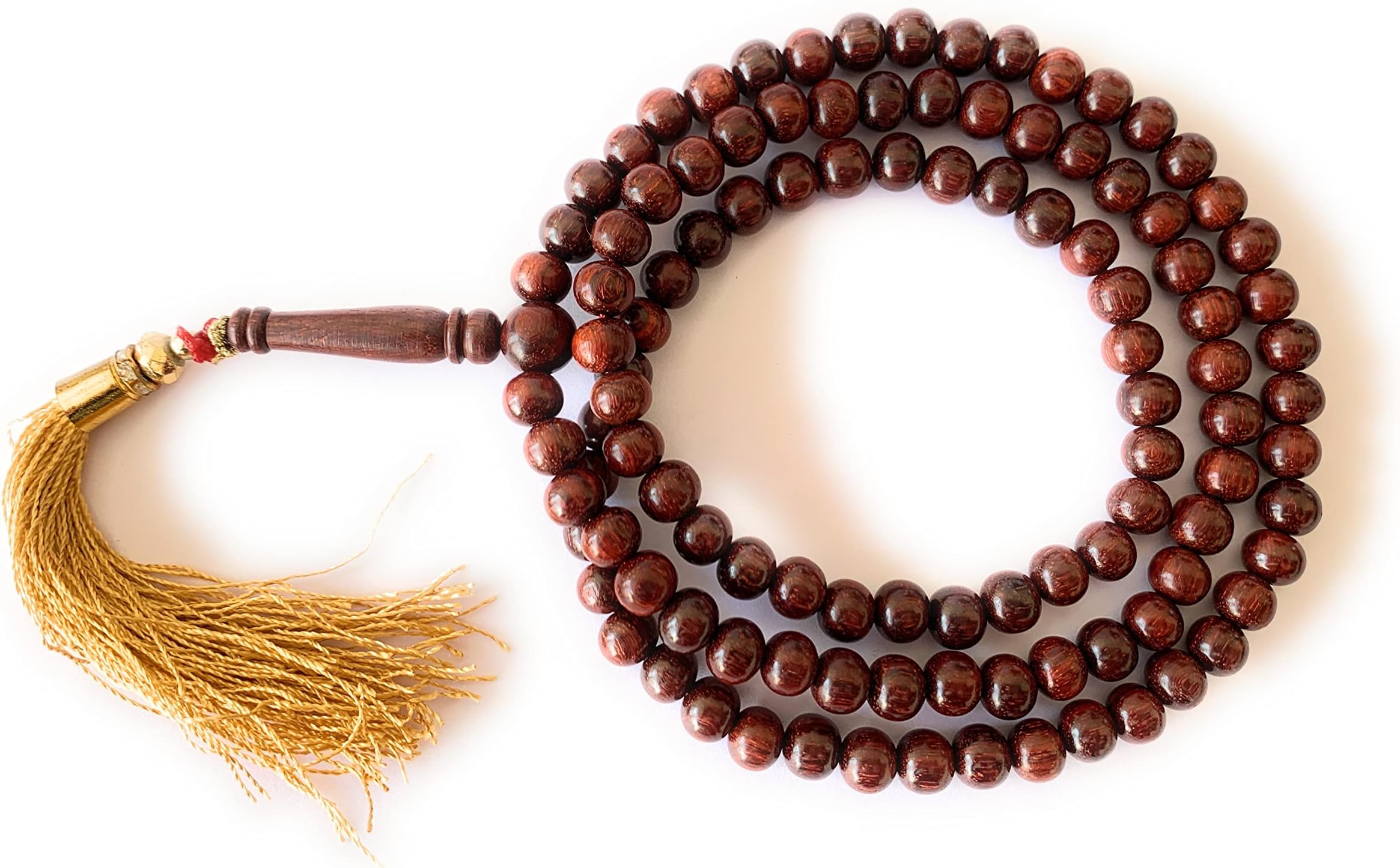 RDK Red Sandalwood (Lal Chandan) Islamic Tasbih Prayer Mala Beautiful Engraved Allah Mohammad TASBEEH/Muslim Prayer Beads/TASBIH/SIBHAA Islamic Salat Prayer Tasbeeh 100 Beads 6 MM