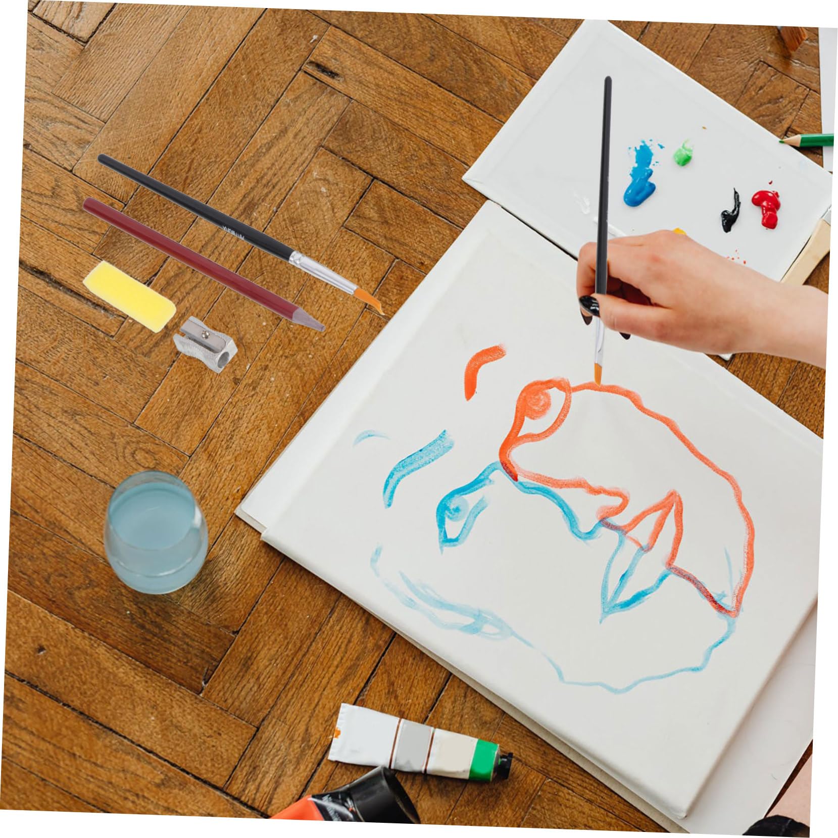 TEHAUX Aquarellfarben Satz für Kinder 24 Farben 1 Satz Malzubehör