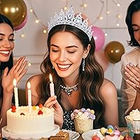 Vista 176 de Kamirola - Corona de reina y tiaras corona de princesa para mujeres y niñas, diademas de cristal para novia, princesa para bodas y fiestas (01)