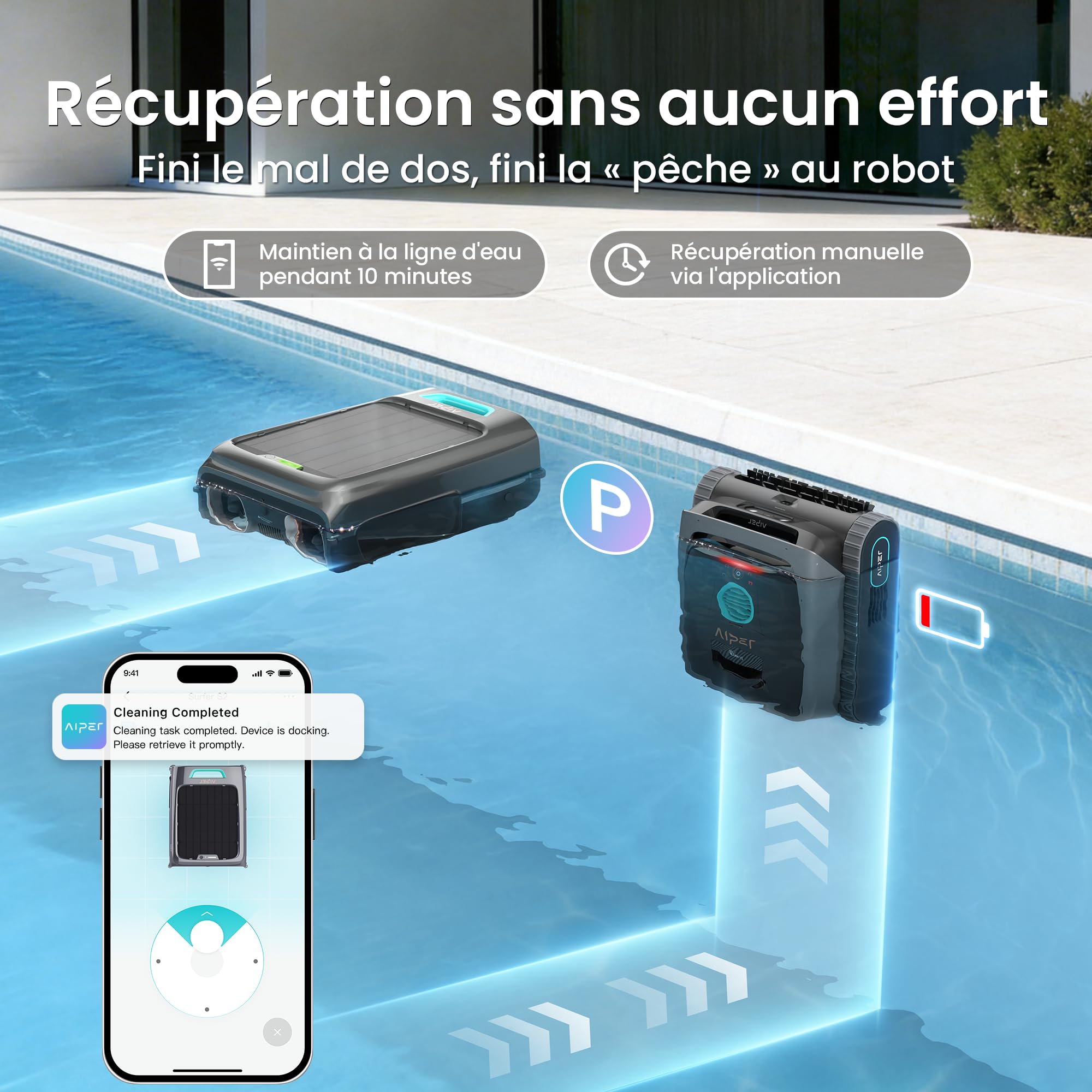 AIPER (2026) Experten Duo: Poolroboter Scuba V3 & EcoSurfer S2, 360° Reinigung von oben nach unten, automatische Wartung 7 Tage, 10 x schnellere Reinigung mit AI-Patrol, Wasserpflege