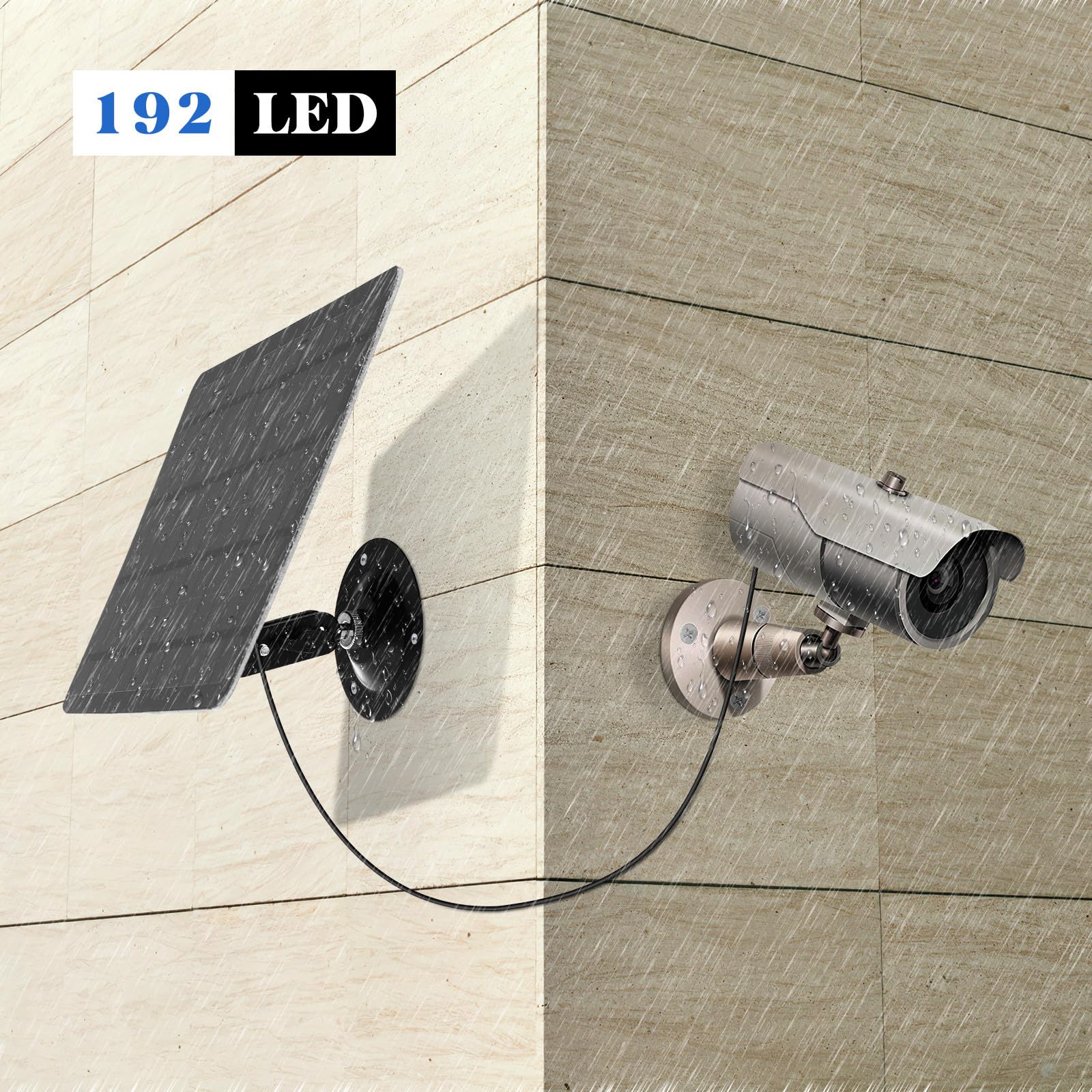 Outanaya Pannello Solare Monocristallino 20w da Parete, Caricabatterie Solare USB Portatile per Telecamera di Sicurezza ed Energia Esterna