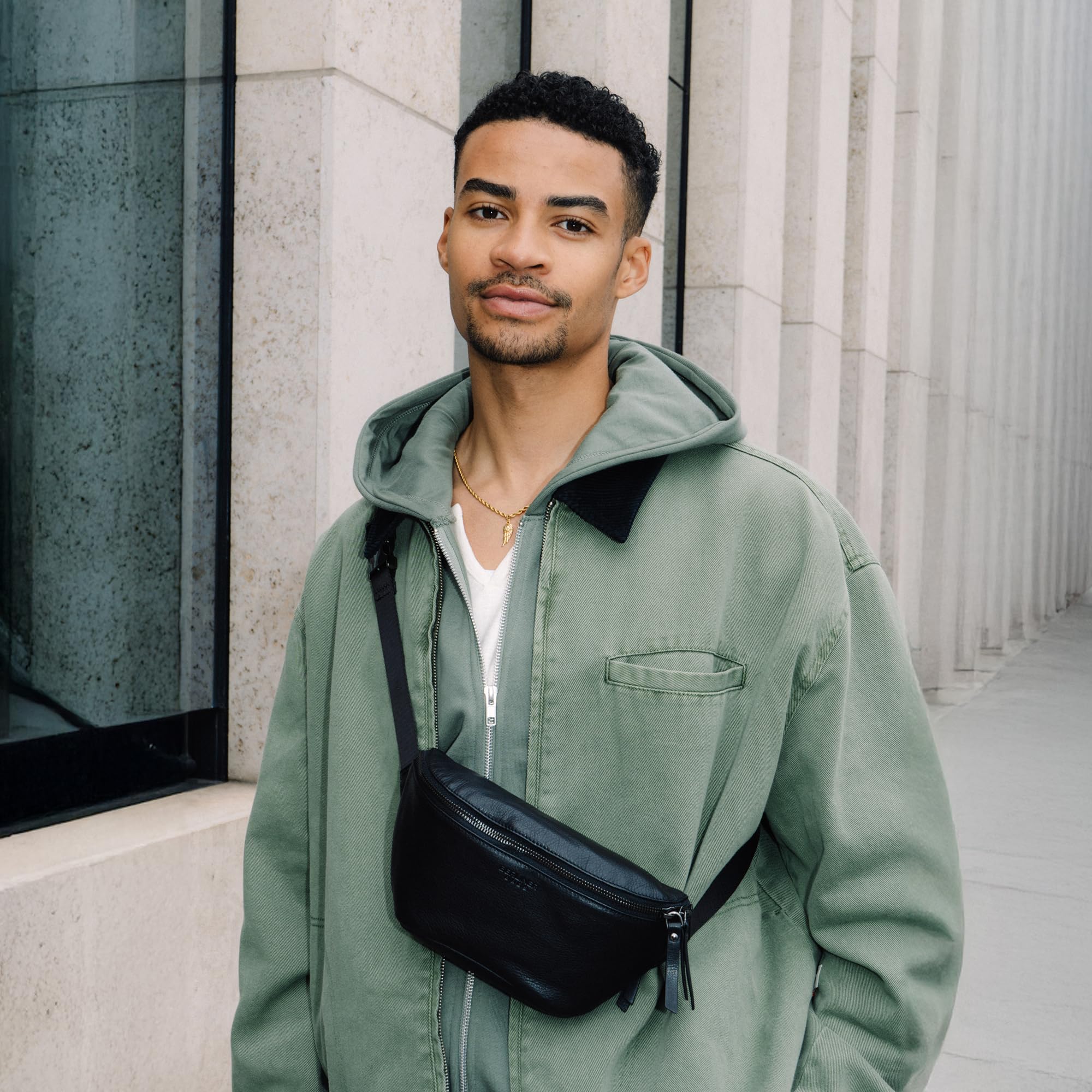 Berliner Bags Marsupio da Cintura Noah, Waist Bag Unisex Regolabile, Marsupio Uomo e Donna – Nero