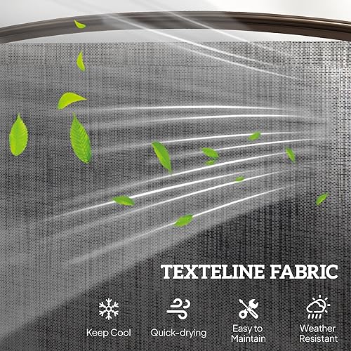 Miniatura 4 de Outsunny sillón de dos cuerpos deslizable con mesa central incluida para exteriores, con tela de malla