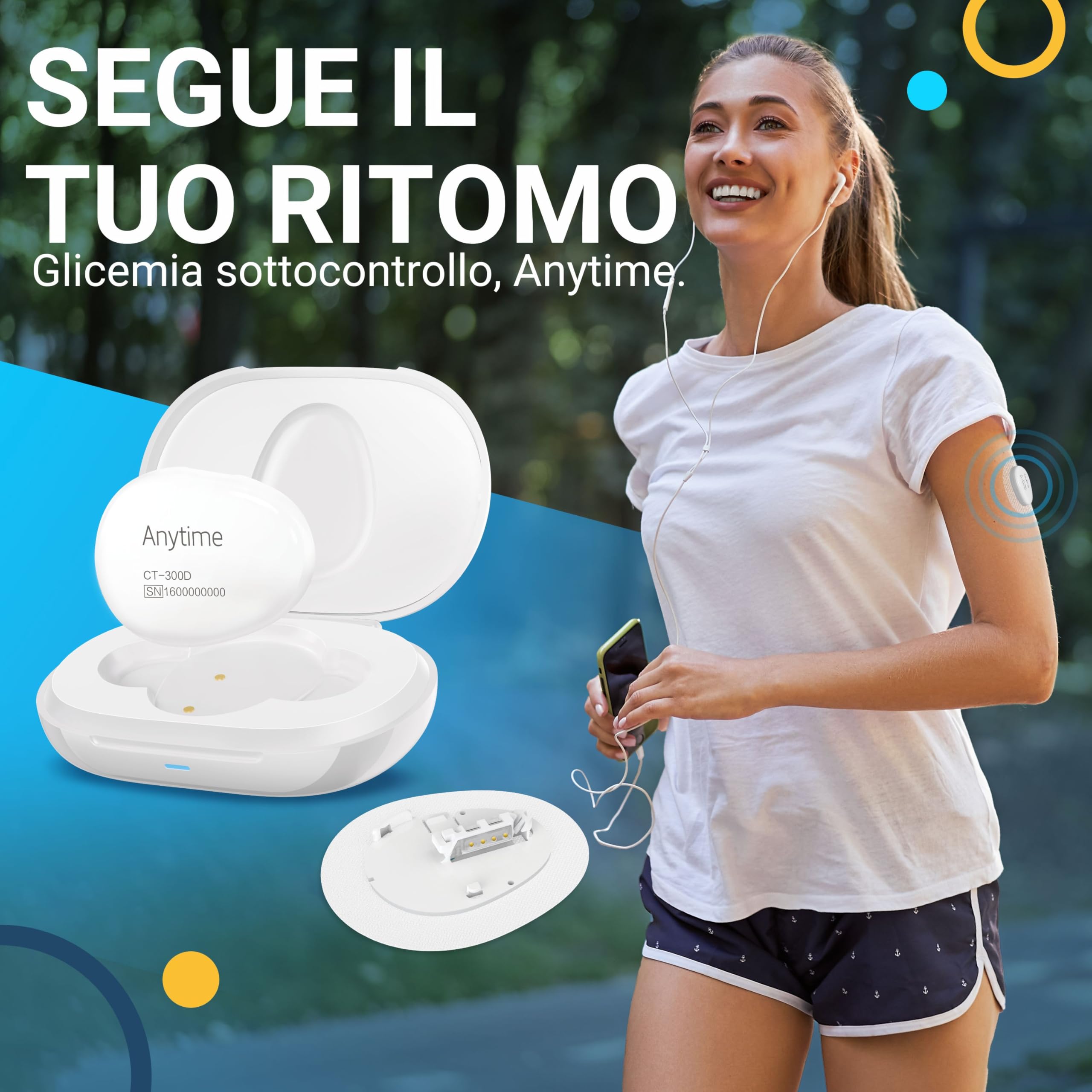 Connect Sensore per il Monitoraggio del Glucosio (2 Pezzo) | Durata 28 Giorni | Compatibile Solo con Trasmettitore Connect | Misurazione Senza Puntura, Facile da Applicare