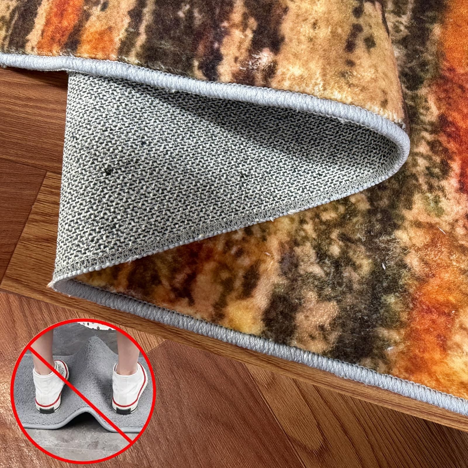 Küchenteppich rutschfest Waschbar Teppich Läufer Flur Küchen Teppiche Läufer Fußmatte Lang Flurläufer Teppichläufer Flur Läufer für Eingang Küche Schlafzimmer Wohnzimmer Runner Rug 60 x 200 cm