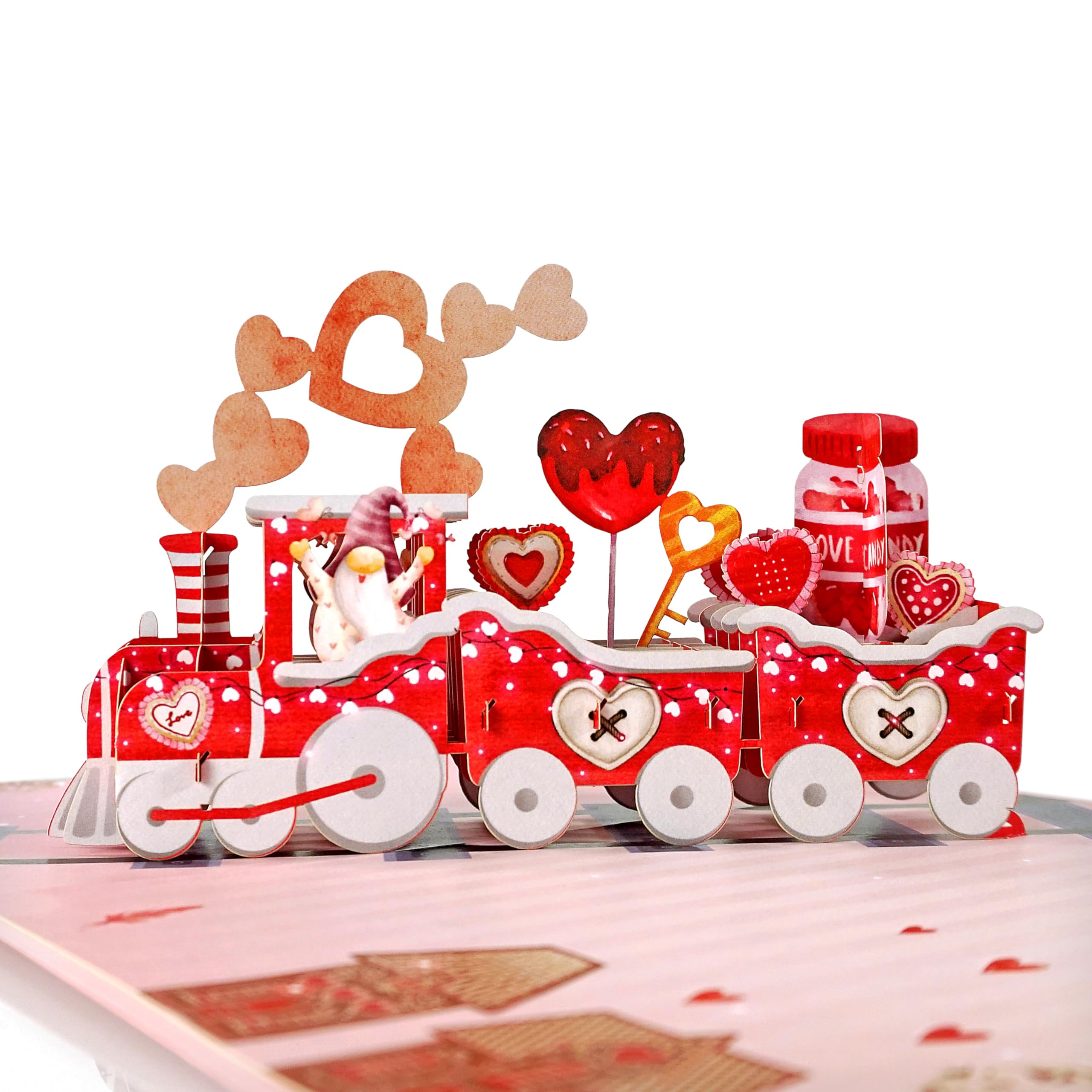 CUTPOPUP Valentines Day Card, Anniversary Card Pop Up, 3D Popup Greeting Love Card (Love Train)