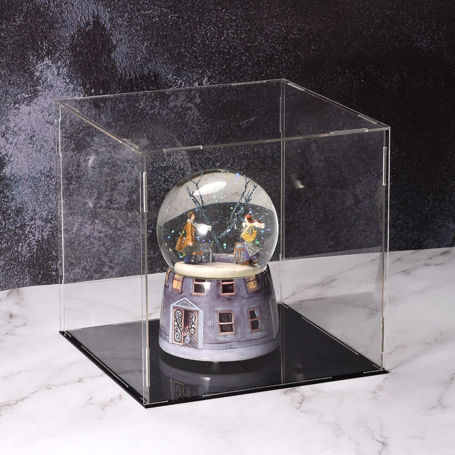 Acrylic Clear Display Case Box Dustproof Protection Showcase Cube Collectibles Show Box 3.9x3.9x5.9inch