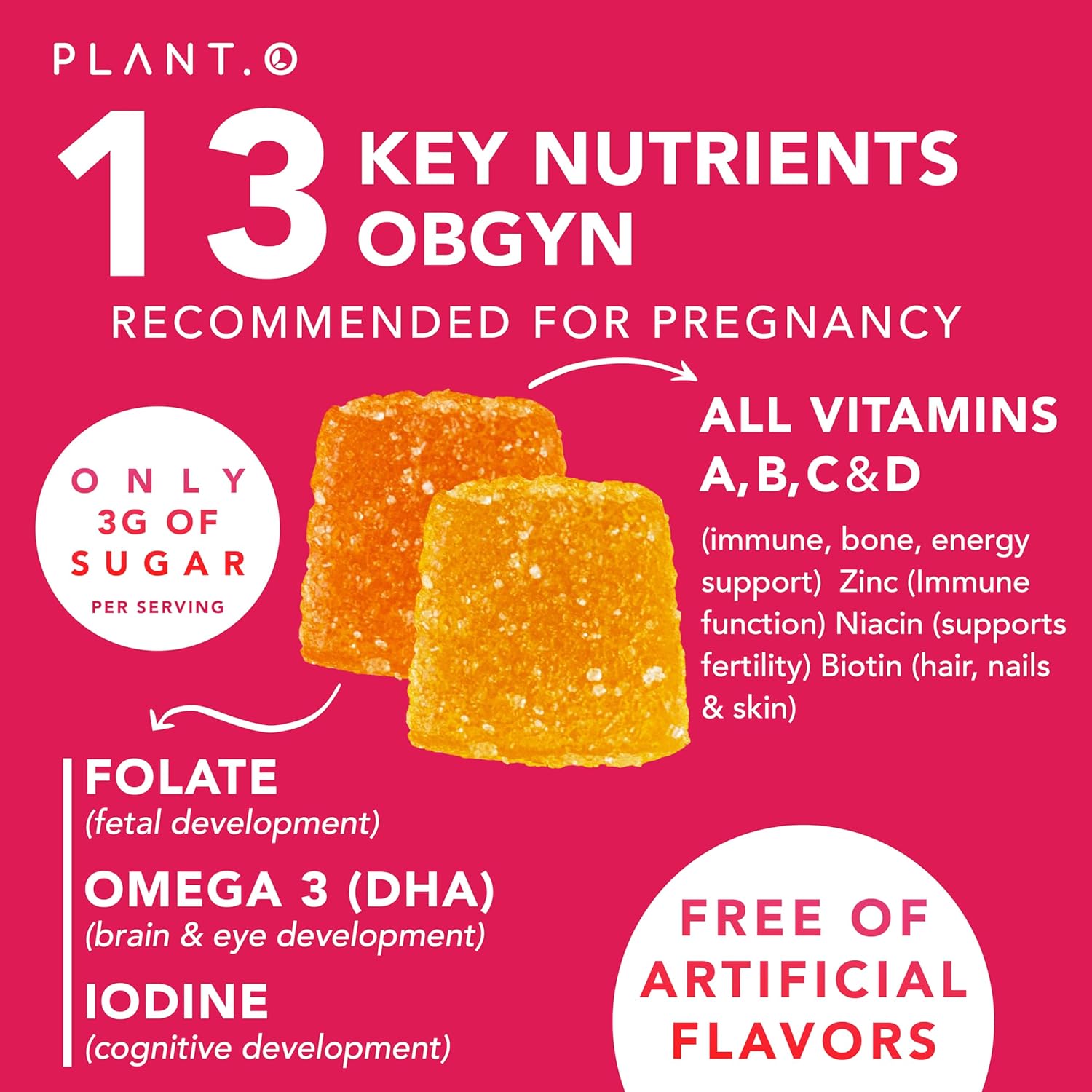 Prenatal Gummies for Women with DHA, Folate, Vitamin B C D | Delicious Multivitamin Blend for Fetal and Neural Support, Bones, Energy & Immunity During Pregnancy - Image 3