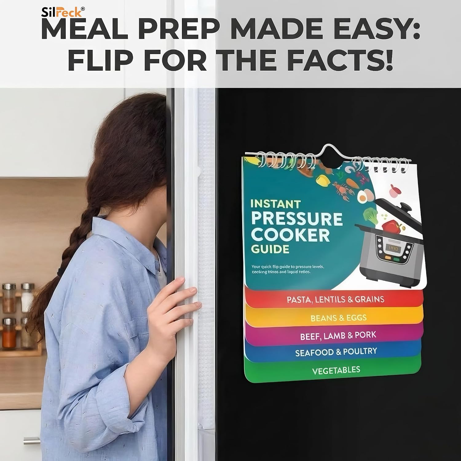 Instant Pot Magnetic Cheat Sheet – Waterproof Laminated 7"x6" Color‑Coded Cooking Times Chart, Instapot Quick Reference Guide, Pressure Cooker Accessories, Easy Kitchen Gadget for All Home Cooks