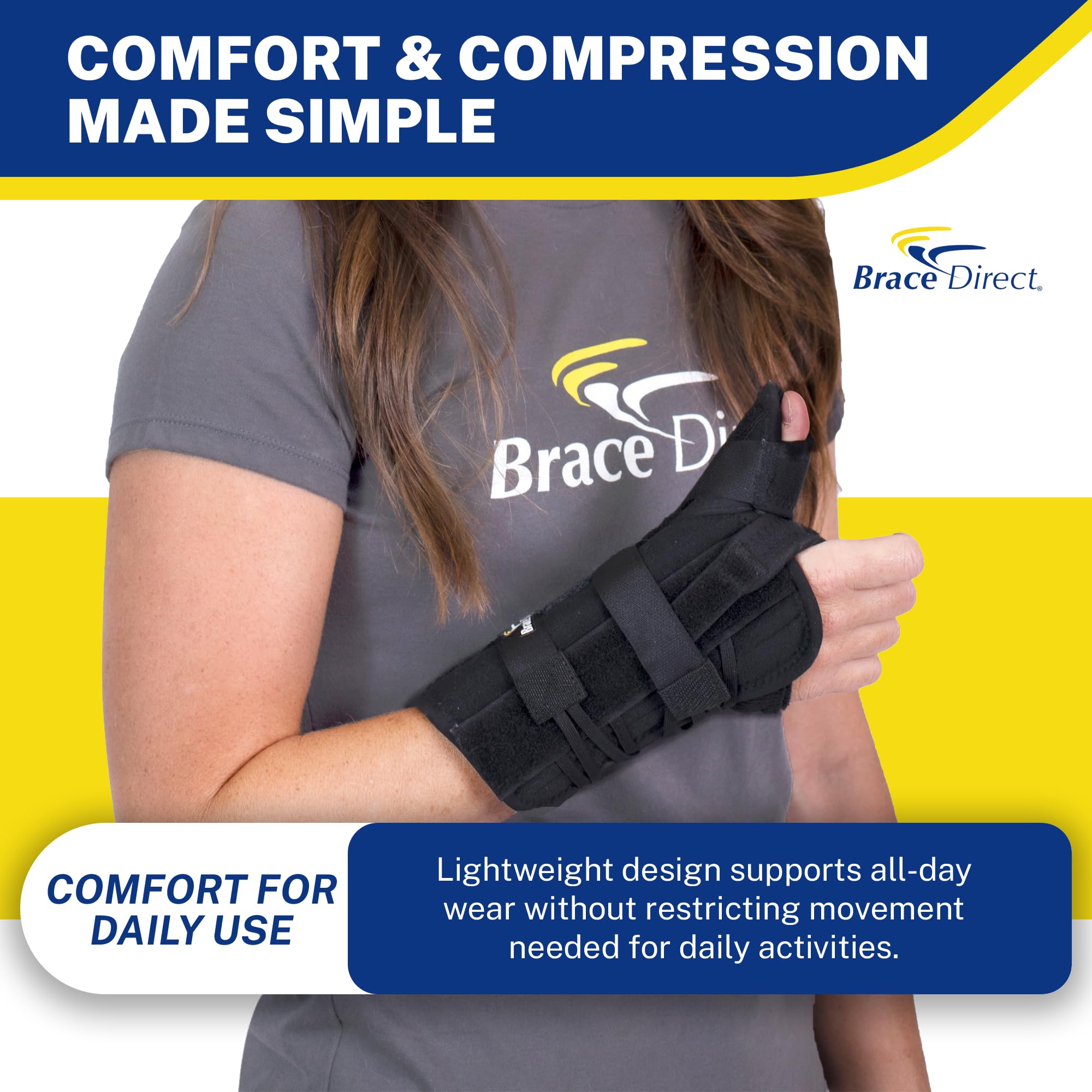 Brace Direct Férulas estabilizadoras universales para pulgar, espica y muñequera médica, artritis, tenonitis, tenosinovitis de Quervain, Universal Left