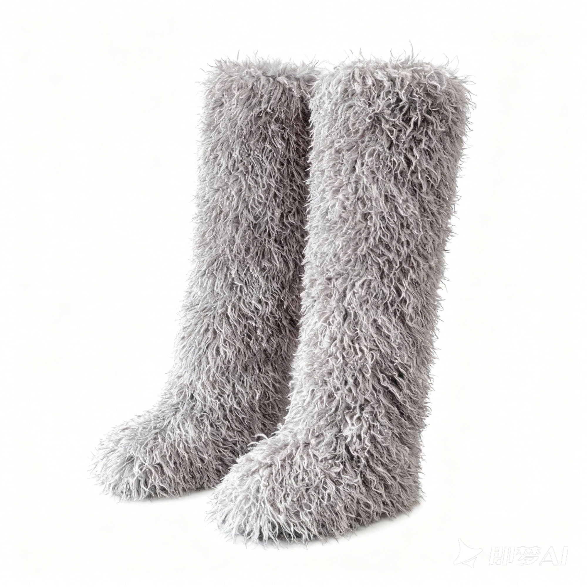 Womens Fuzzy Thigh High Fur Boots Over the Knee Fluffy Winter Shoes Warm Tall Furry Long Boots 20