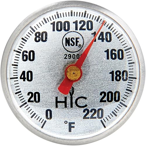 Miniatura 3 de HIC Kitchen Termómetro de carne de lectura instantánea para asar, cara inastillable, acero inoxidable, cubierta protectora y tabla de temperatura