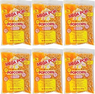 Mega-pop Popcorn 6 count, Oil and Salt Kit with Coconut Oil - Flavored Popcorn - Butter Corn/Oil/Salt Kits,8 oz