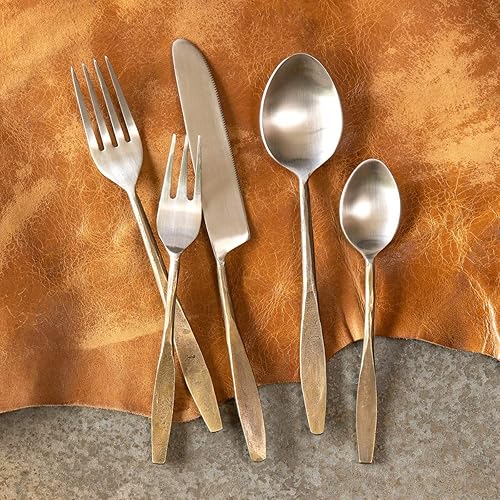 Park Hill Collection EAW06088 - Cubiertos coloniales de oro antiguo, juego de 5