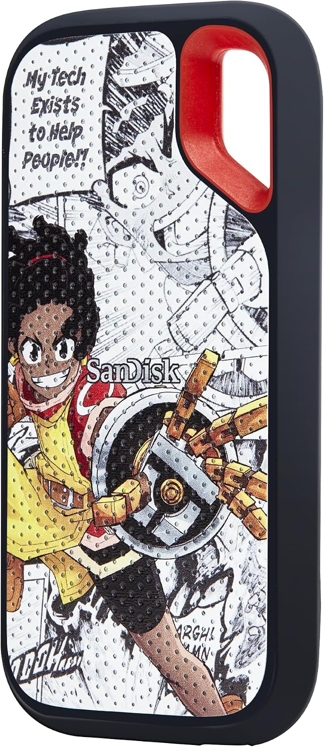 SanDisk 1TB Extreme Portable SSD, Afrofuturism Edition – Up to 1050MB/s, USB-C, USB 3.2 Gen 2, IP65 Water and Dust Resistance, Updated Firmware – External Solid State Drive – SDSSDE61-1T00-GBH