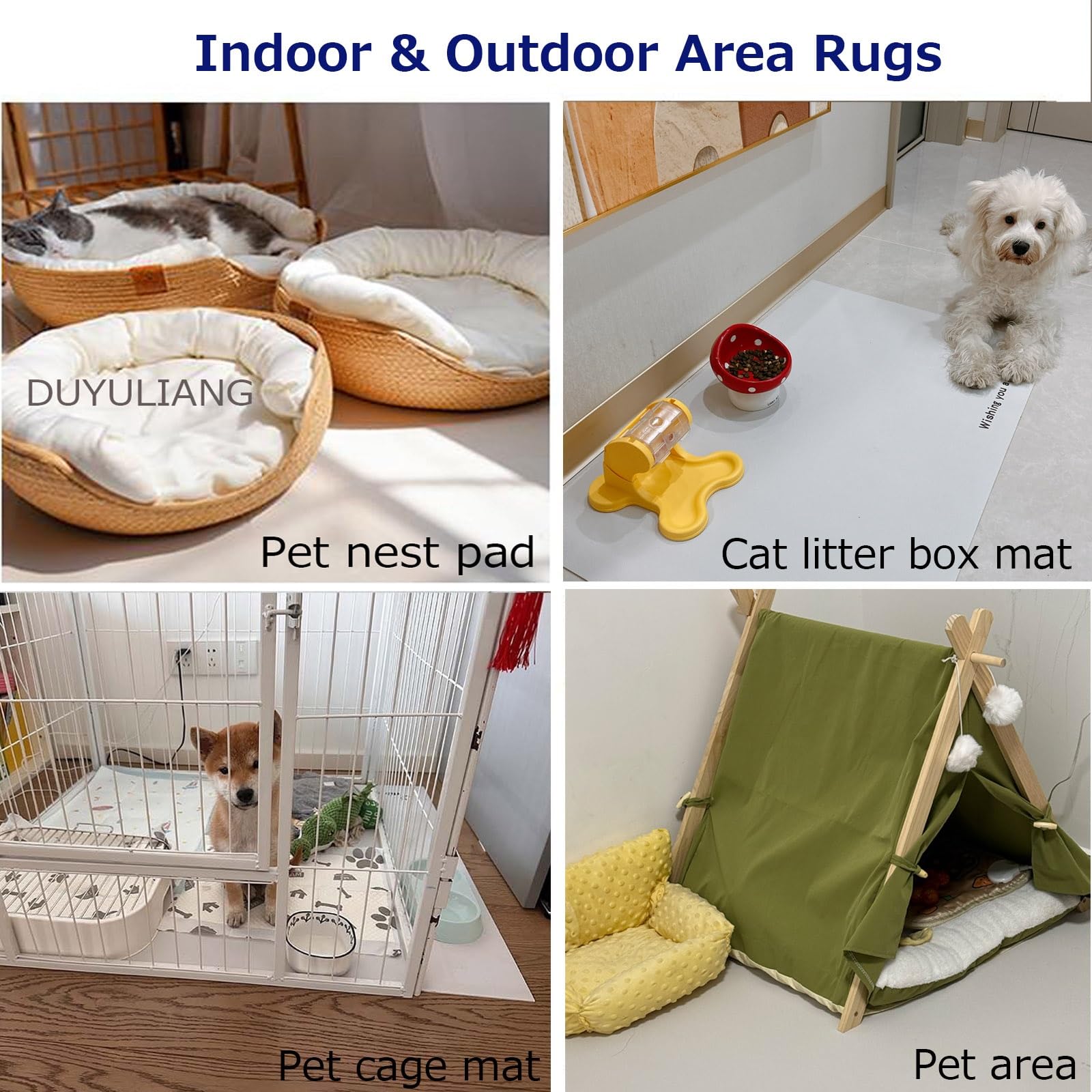Futtermatte Hund Groß Futtermatten Für Hunde, PVC Hundefutter Matte AntisRutsch, Napfunterlage Wasserfest Kein Geruch, Katze Hundenapf Unterlage, Leichtzusreinigen Futternapf Matte(White,140x200cm)