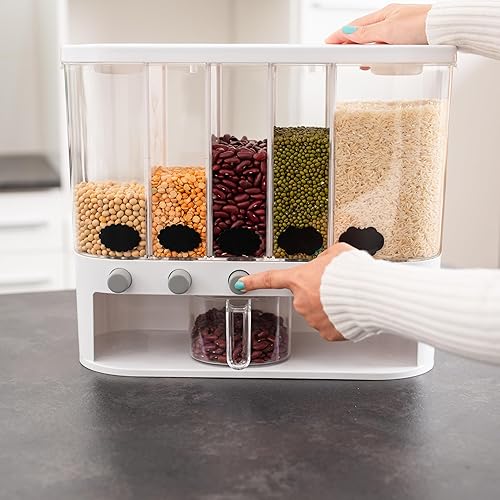 Miniatura 2 de MAPLE TREE Dispensador de alimentos secos de 25 libras para granos, arroz, frijoles y lentejas, contenedor de almacenamiento de despensa de cocina y