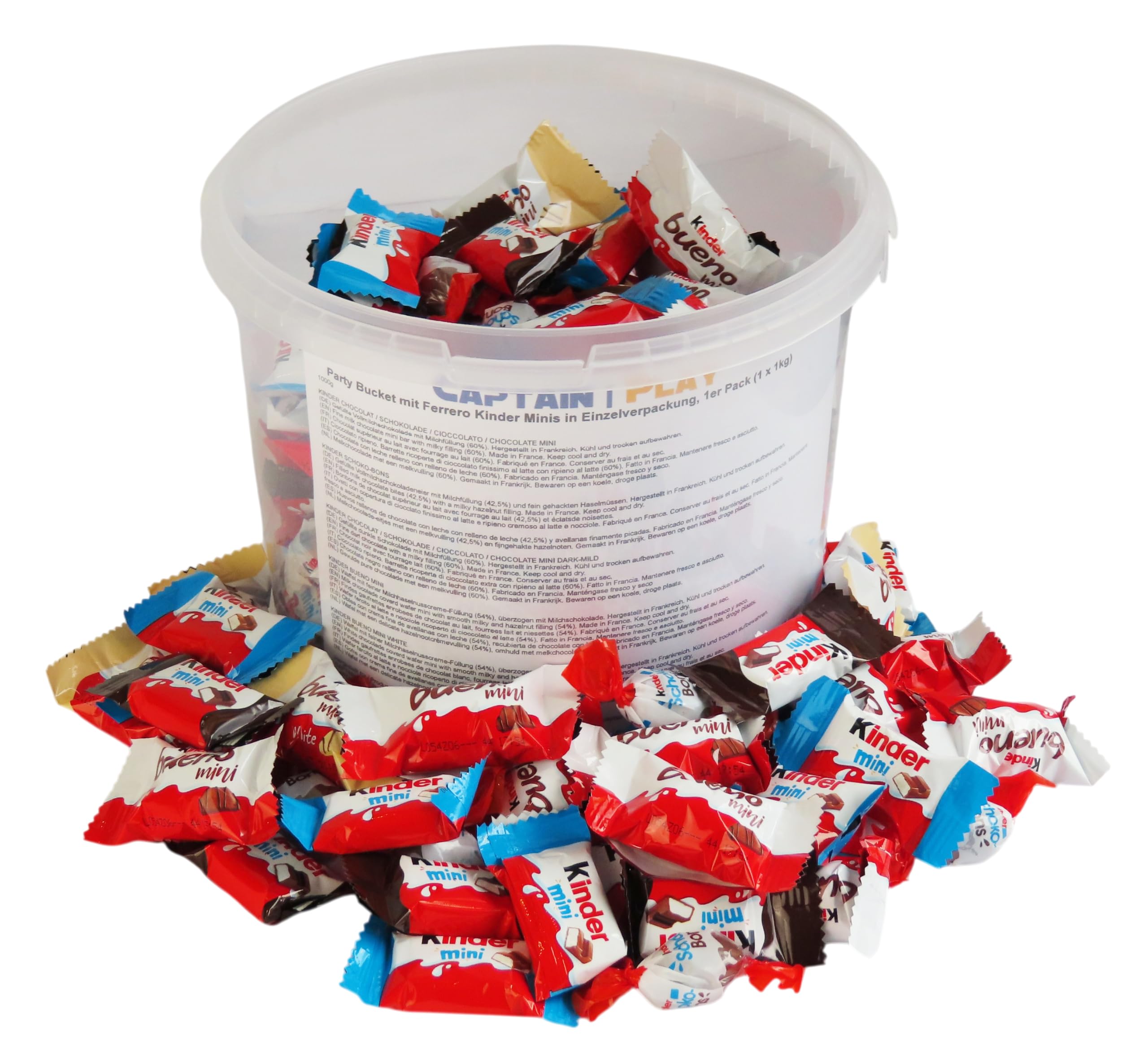 Party Bucket avec Ferrero Kinder Minis dans emballage individuel 1kg