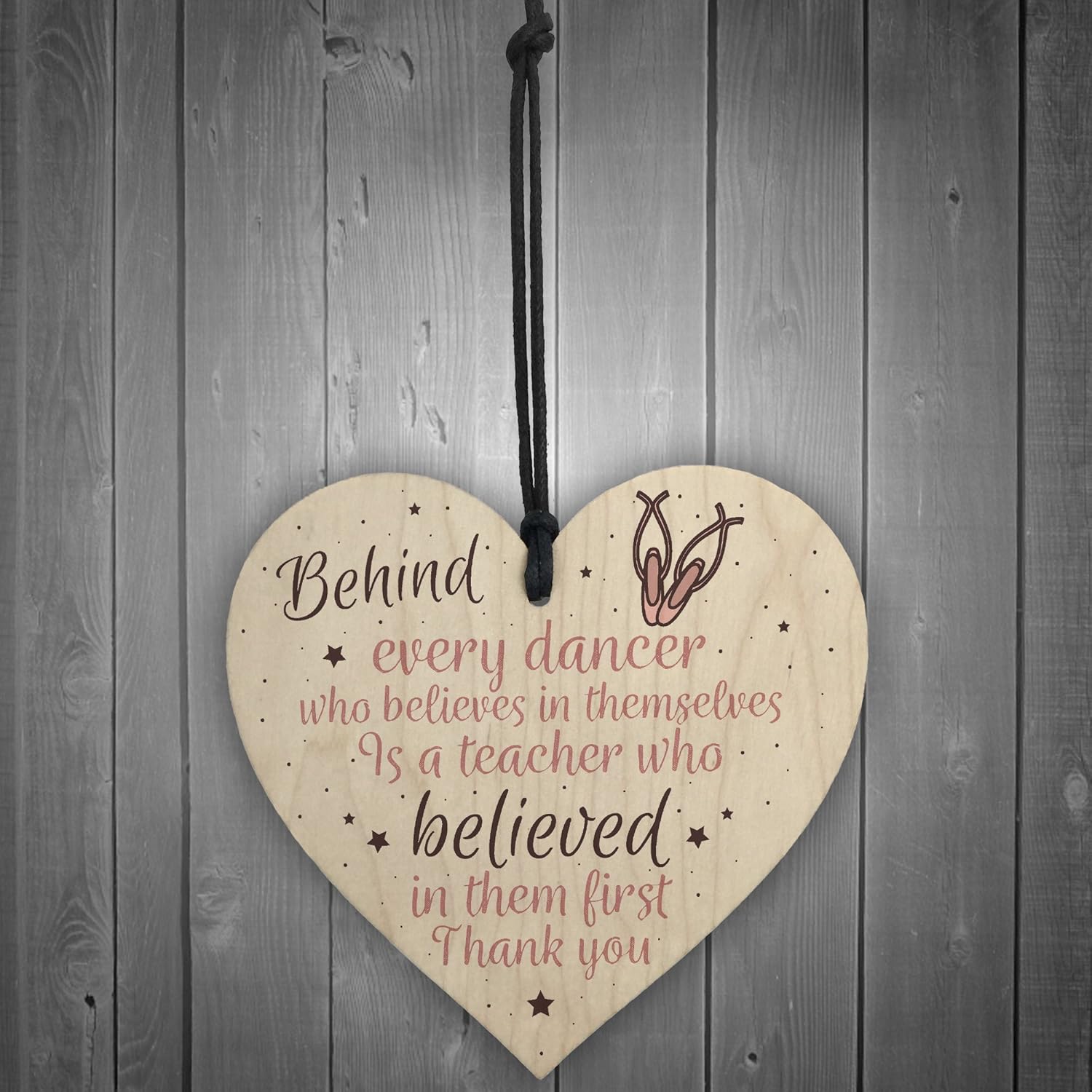 Red Ocean Thank You Dance Teacher Gift Wooden Heart Special Goodbye Gifts For Her Friendship Sign