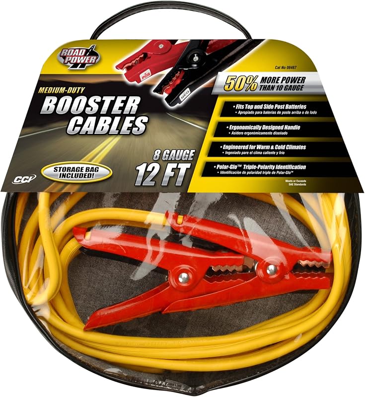Cabo de transferência de carga Road Power Southwire 8 AWG com garras ergonômicas – 3,66 m