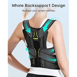Rakiie Posture Corrector for Women and Men, Adjustable Back Brace with Underarm Pain Relief Strap, Breathable Shoulder Straightener For Hunchback, Neck, Mid and Upper Back Support, S