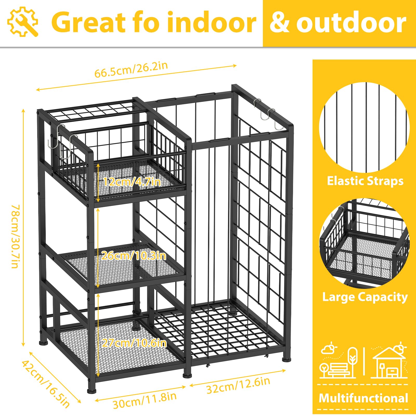 Nandae Soporte de Bolas de Metal, Estante Vertical para Bolas con Ganchos, Organizador de Equipos Deportivos para Habitaciones y Exteriores para Baloncesto, fútbol, Voleibol, Golf