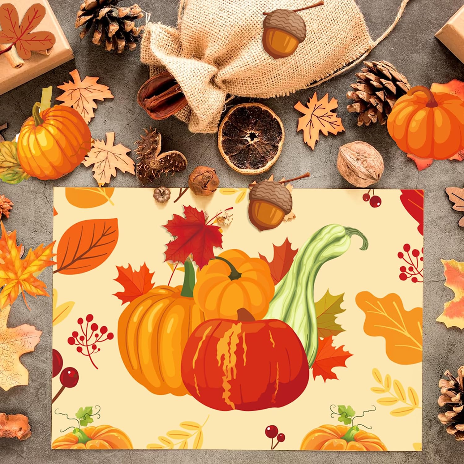 24 Sheet Scrapbook Paper Pad Thanksgiving Theme, 12’’x12’’ Double-Sided Decorative Craft Papers Fall Pattern Paper Pack of Scrapbooking Patterned Cardstock for Gift Wrapping Photo Album (A)