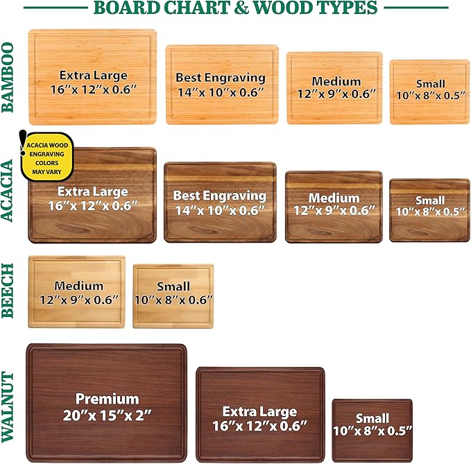 Tabla de cortar rectangular en madera personalizada 14x10 pulgadas miniatura 6