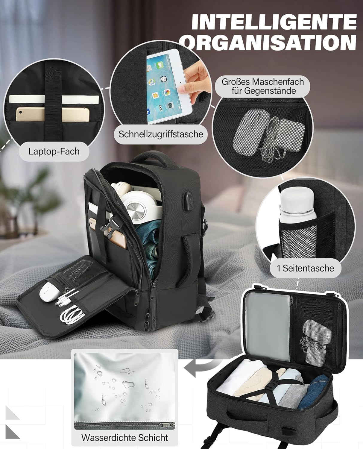 VANKEV hátizsák belső szerkezet és rekeszek