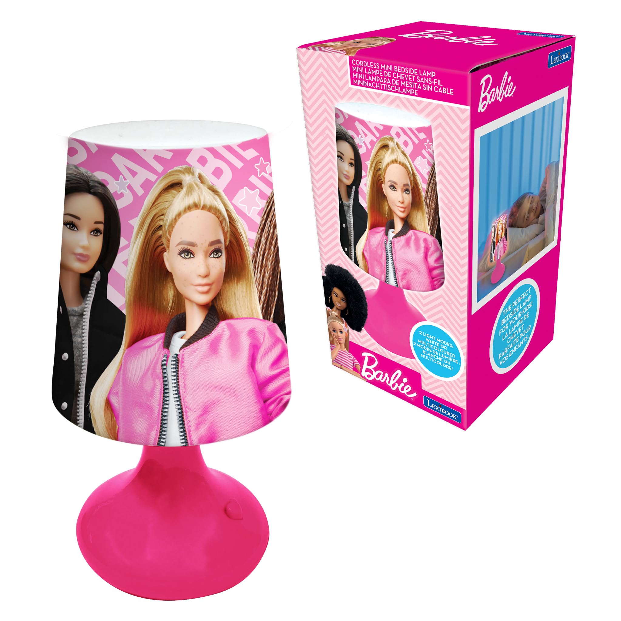 Lexibook, Mattel Barbie - Barbie Mini Cordless Bedside Lamp and Nightlight - MLT10BB