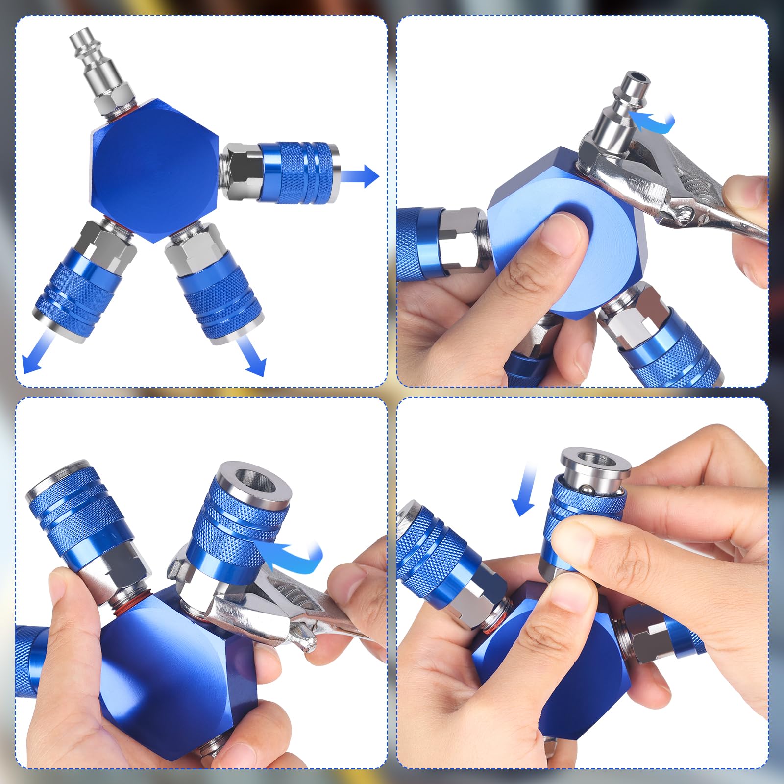 3-Way Air Manifold - Splitter Fittings -4