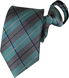 Gravatas de 8 cm ajustáveis com zíper para homens, estampa xadrez, gravatas masculinas com zíper, gravata de casamento, vestido diário, presentes