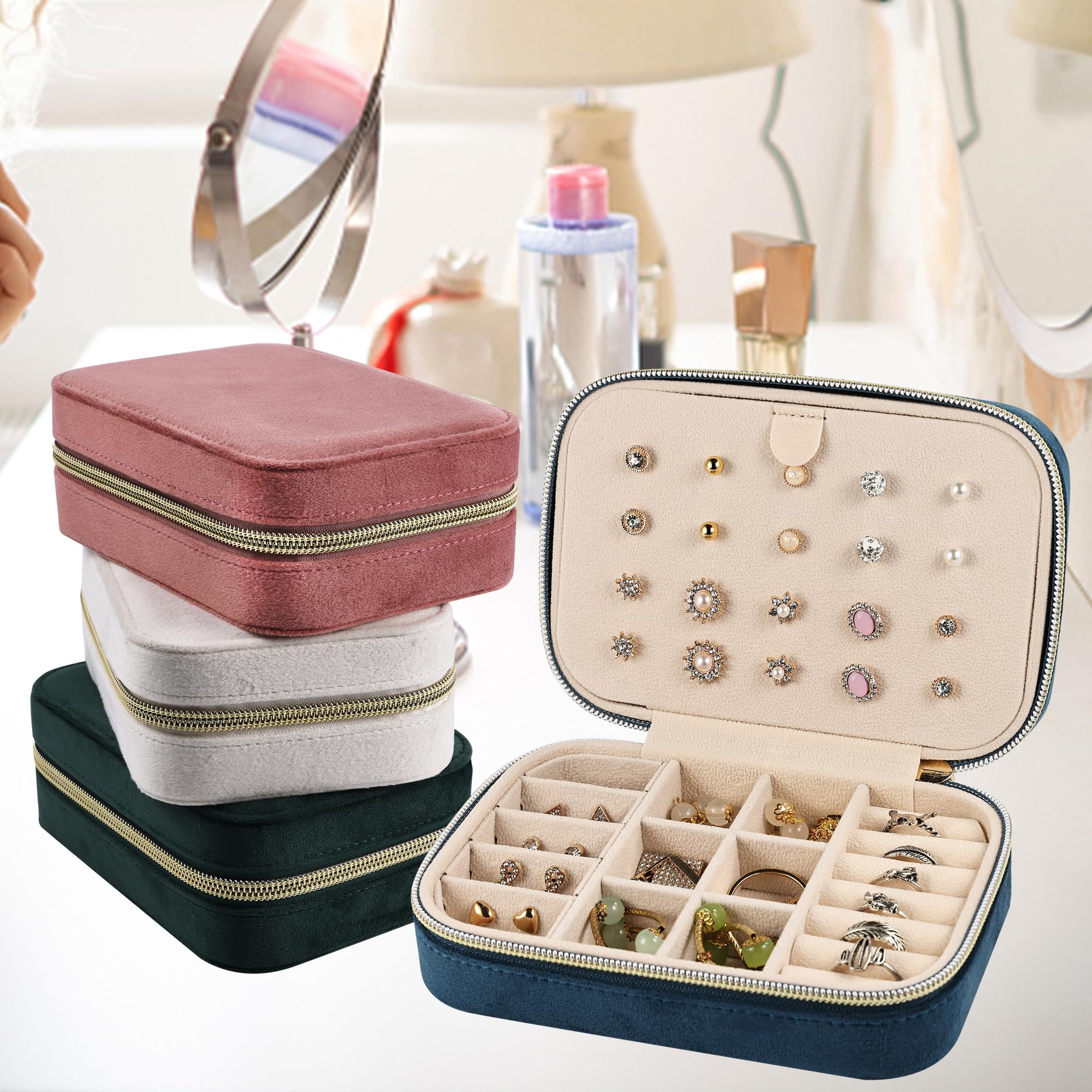 Dajasan Boîtes à Bijoux En Velours Pour Femmes Et Filles, Boîte De