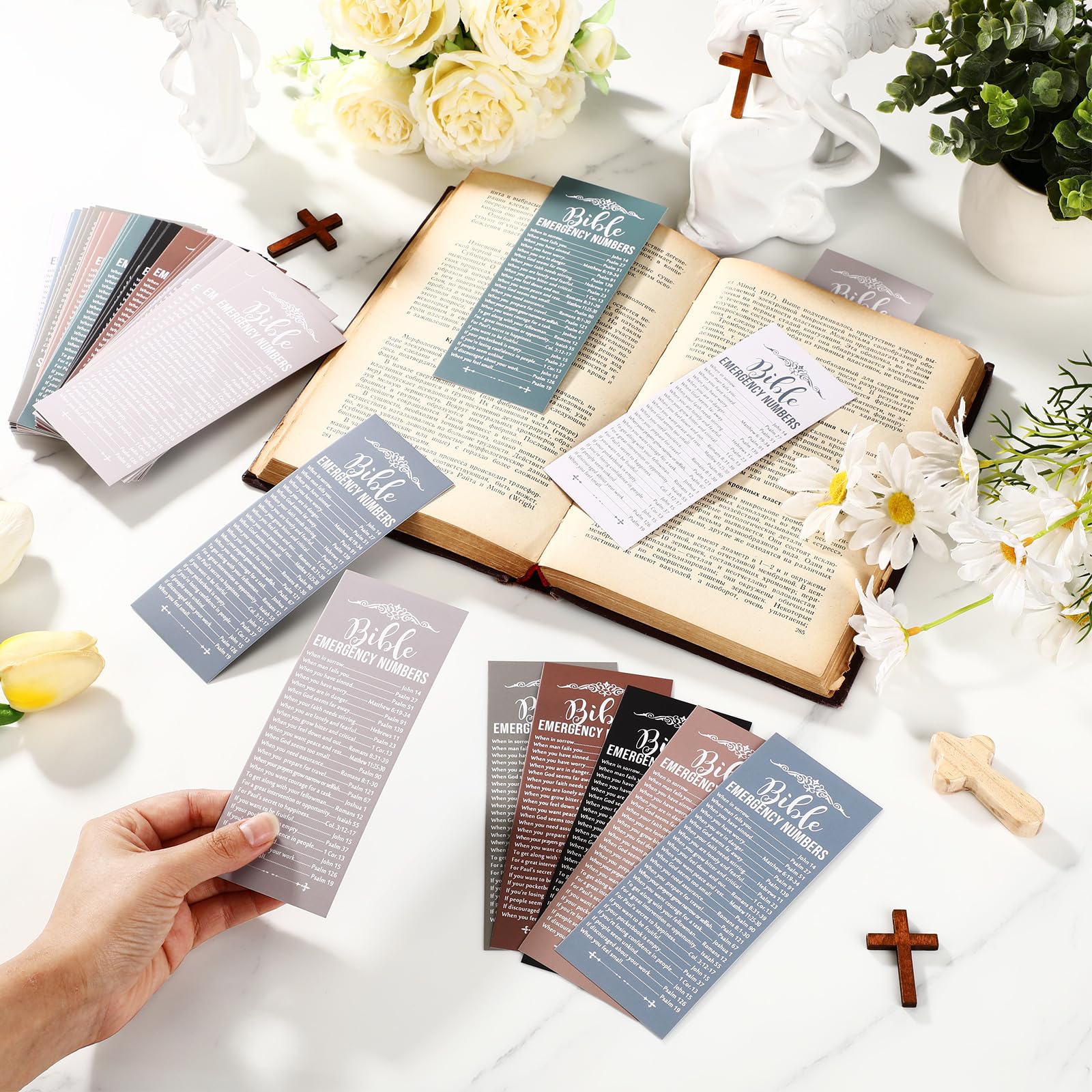 Motiskyy Juego de 200 marcadores de números cristianos de emergencia, versículos de la Biblia, regalos a granel, escritura religiosa, iglesia, bienvenida, libro de bienvenida, recuerdos para regalo de