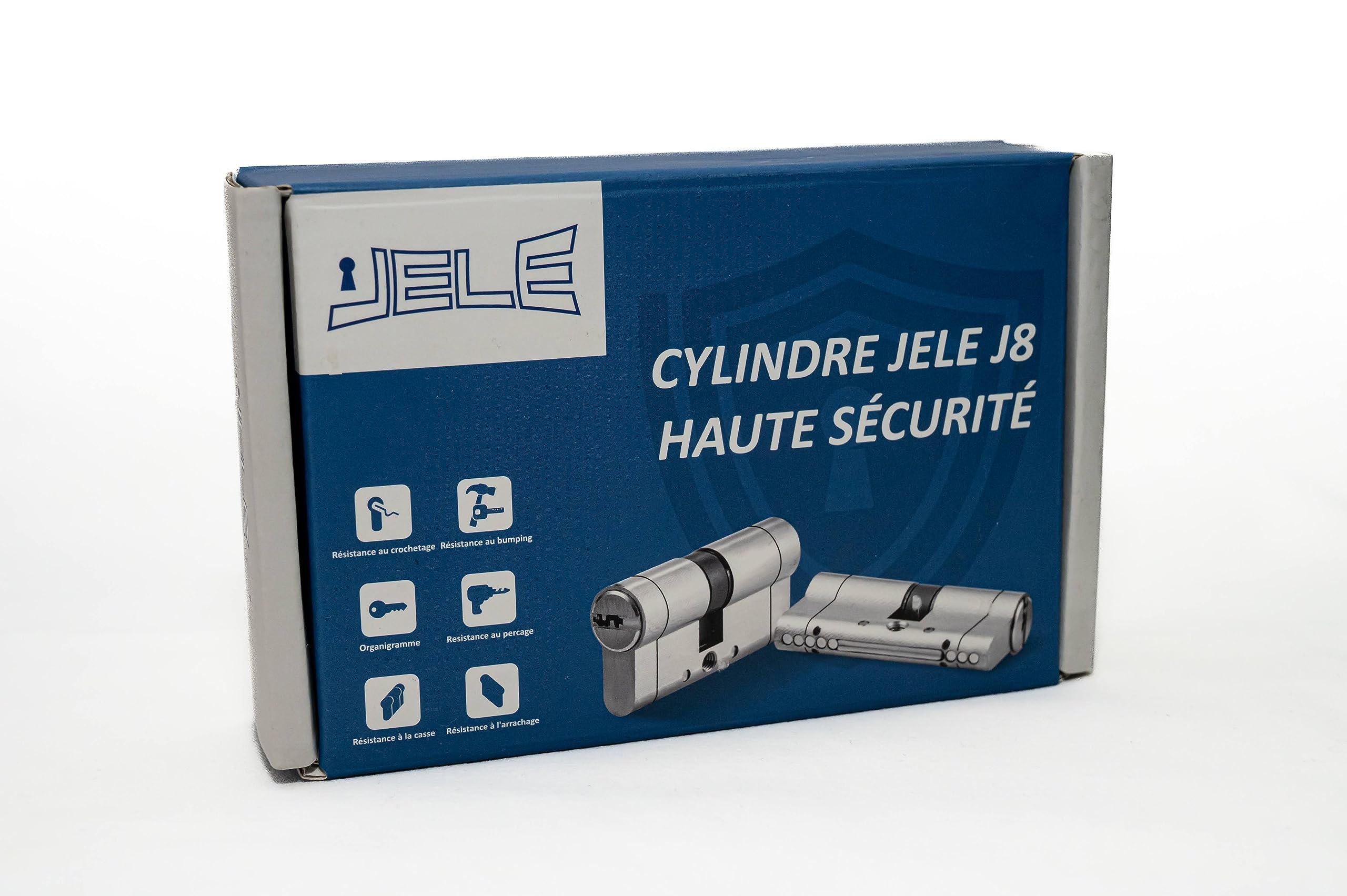 JELE Cilindro de cerradura 30x70 mm para Puerta de entrada, 1 Tarjeta de Propiedad, 4 Llaves Reversibles, Sistema antiganzúa, Protección antitaladro, Sistema antibumping