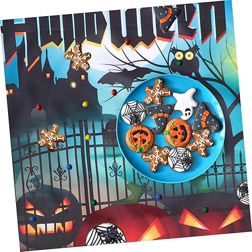 Miniatura 9 de Abaodam Mantel de poliéster de Halloween, decoración de Halloween, decoración de mesa, cubierta de mesa de calabaza, mantel de vacaciones, mantel de