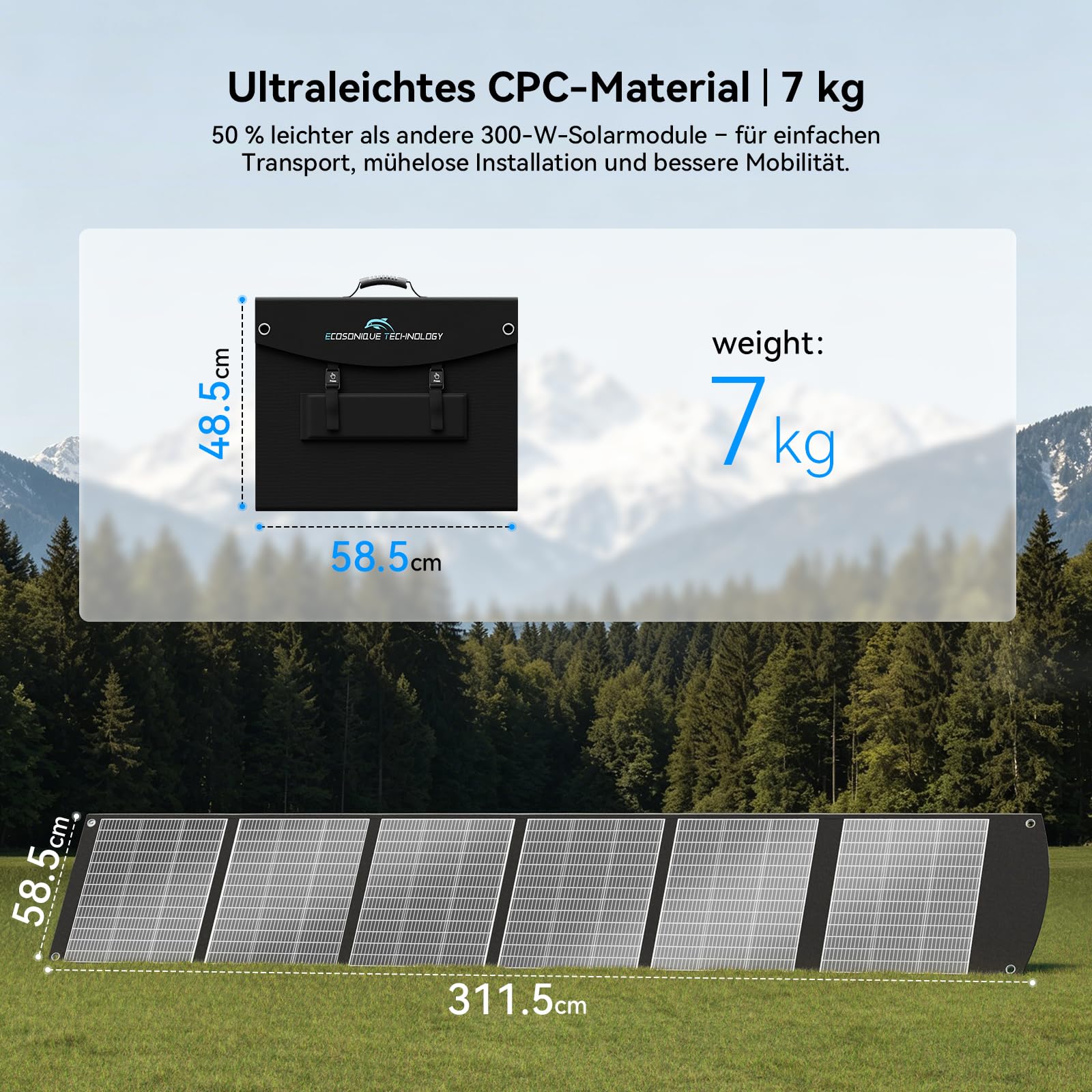 300w Solarpanel Faltbar Tragbares Solarmodul 40 V MC4-Stromversorgung | Mehrere Ausgänge Ladegerät für Die Meisten Kraftwerke, Powerstation Monokristalline Solarmodul für Outdoor, Camping, RV