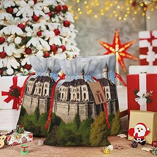 Historical monuments of Armenia print Christmas Gift Bag with Drawstring Santa Wrapping Bag Xmas Present Bags with Gift Tag Storage Bag for Christmas Wedding Thanksgiving Christmas decoration Medium